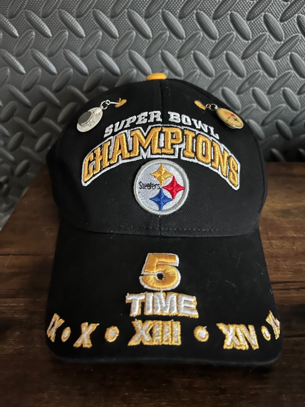 Y2K Pittsburgh Steelers 5 Time Super Bowl Champions Cap Hat w Charms Sports NFL